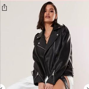 Faux leather biker jacket